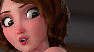 Тётя Кэсс и Хиро скачут на огромном хуе в 3D порно без цензуры