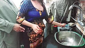 Village owner sneaks up and pounds indian maid alone in kitchen