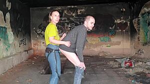 Mistress anastasia pegs slave sasha raw outdoors in abandoned house