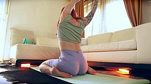 I needed a lil help with my yoga n it turned into rough hot sex quick!!