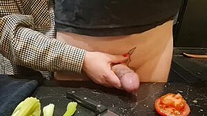 watch extreme cock torment with urethral insertion in kitchen
