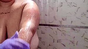 Luna Soaps Massive Natural Tits In Shower POV