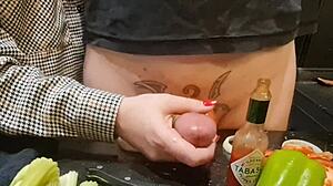 watch extreme cock torment with urethral insertion in kitchen