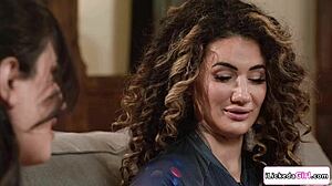 busty arab lesbian smothers big tits on brunette face sitting tribbing