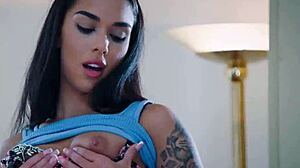 black angel bent over takes nicks massive cumshot load deep 👅