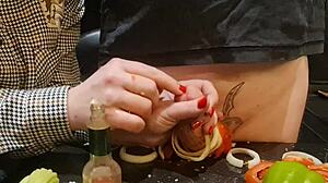 watch extreme cock torment with urethral insertion in kitchen