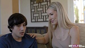 hot horny stepmom bunny madison seduces stepson bending over for doggystyle pounding and cowgirl tit bouncing in scene 1