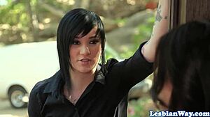 wanna see this tattooed dyke babe take a deep strapon fuck?