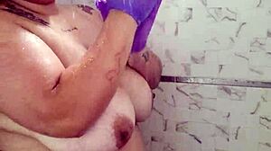 Luna Soaps Massive Natural Tits In Shower POV