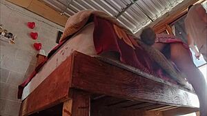 Pantyless Latina Immigrant Bed Making Hidden Cam