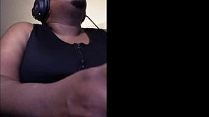 Chubby gamer strokes fat cock close-up to explosive solo orgasm uncensored