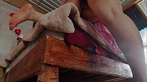 Pantyless Latina Immigrant Bed Making Hidden Cam