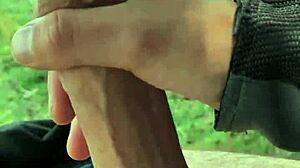 i drop my pants outdoors flashing my huge cock hoping someone spots it