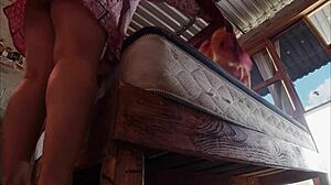 Pantyless Latina Immigrant Bed Making Hidden Cam