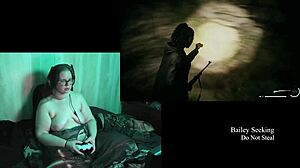 Damn naked brunette with big natural tits plays Alan Wake 2 part 19
