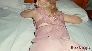 stepmom sneaks me into her bed once house sleeps for secret pounding