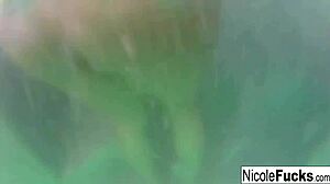 Hot blonde Lola's big tits bounce in jacuzzi pussy licking lesbian bath fun!
