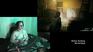 Damn naked brunette with big natural tits plays Alan Wake 2 part 19