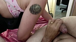 French milf in stockings skirt pantyhose gets rough pov ass to mouth fuck homemade