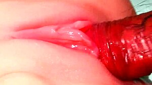 Close up on that bare cock sliding into her smooth shaved ass no protection needed