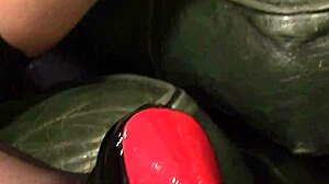 tanya cox fingers pussy then slams vibe deep in stockings