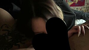 sweet girl caressed while deepthroating huge cock