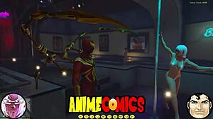 Spider Man pounds the prostitute hard in comic monster fuck