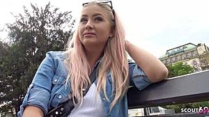 german scout picks up curvy college teen 18+ fucks doggystyle for cash