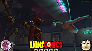 Spider Man pounds the prostitute hard in comic monster fuck