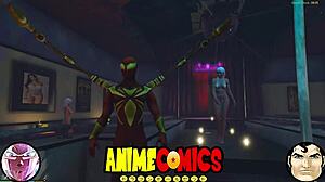 Spider Man pounds the prostitute hard in comic monster fuck