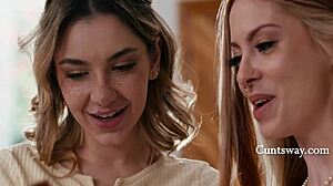 Curious Petite Teens Fuck Each Other Using Instruction Book