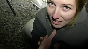 security guard catches redhead thief and punishes her pussy on street doggystyle?