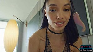 tiny black teen alexis tae strips down slow and sexy in her playboy solo tease