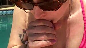 Hey, watch Katarinakitty deep throat that cock by the pool.