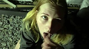 security guard catches redhead thief and punishes her pussy on street doggystyle?