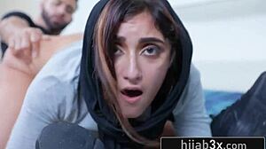 hijab brat gets punished rough by stepsis boyfriend doggystyle... oops!
