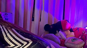 Kloe the marvel dances then rides spider boy's cock creampie pussy