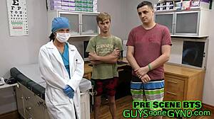 canada's latex-gloved feet tickle humiliates frank's cock in healthcare workout