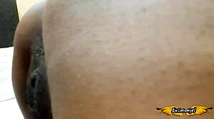 Indian girlfriend deepthroats hard before intense doggystyle pounding