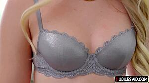 britt blair the hot 18+ teen climbs into bed stripping for family boy