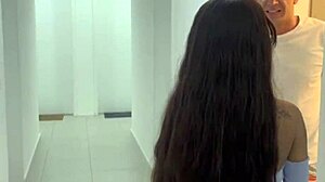 curious neighbor gives in to neighbor's massive cock temptation