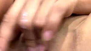 amateur babe fingers shaved pussy thinking of huge cock