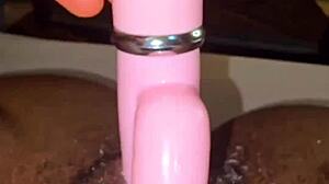 ohh sexy ebony babe fingers her creamy tight pussy till she squirts everywhere