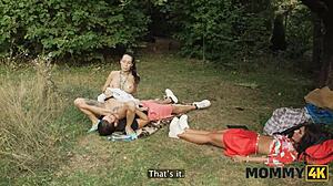 valentina sierra rubs huge tits on long italian cock outdoors