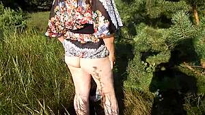 hairy chubby mature flashes pussy skirt upskirt nudist beach outdoor exhibition