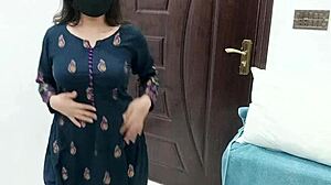 Desi Sobia Nasir strips teasingly ripping clothes off