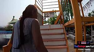 heart pounding as my thai teen girlfriend bends over poolside for hardcore doggy after steamy shower
