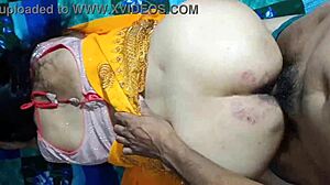Newlywed Indian Bride's Tight Pussy Stretched by Huge Cock in Bedroom Hindi Dirty Talk Creampie!