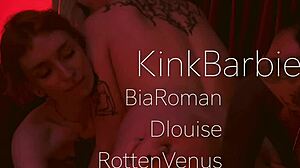 Girls lick feet pussies in bisexual orgy domination