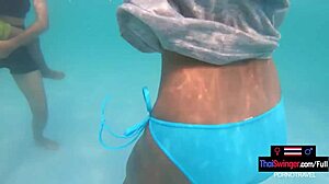 heart pounding as my thai teen girlfriend bends over poolside for hardcore doggy after steamy shower